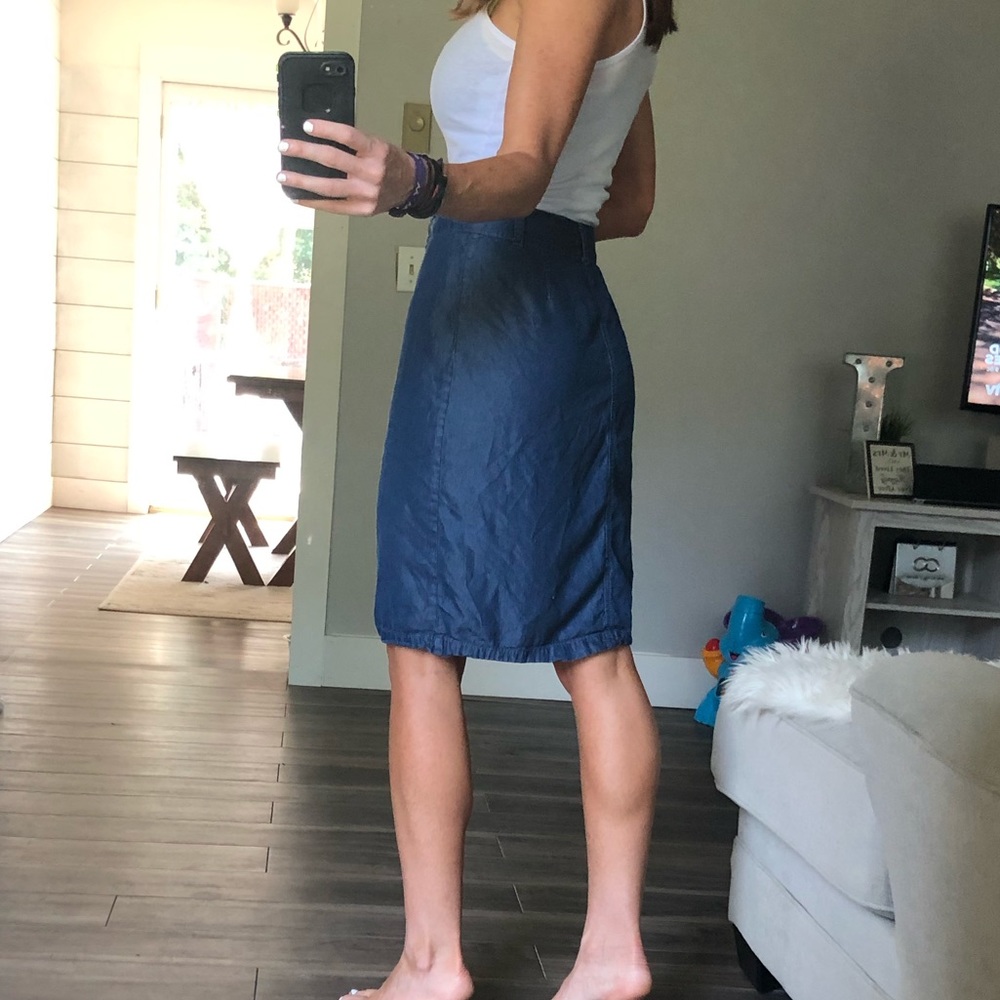 Denim button up skirt